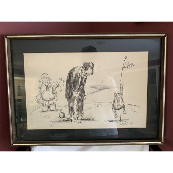 Wayne Howell S/N Lithograph "Golf"240/260 Golf Clowns
